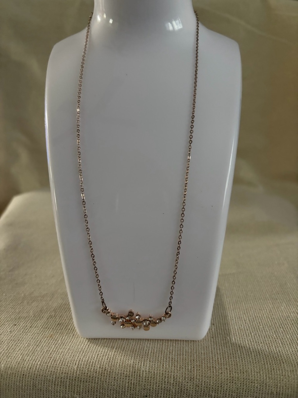 Delicate Rose Gold Crystal Cluster Necklace